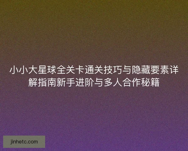 小小大星球全关卡通关技巧与隐藏要素详解指南新手进阶与多人合作秘籍